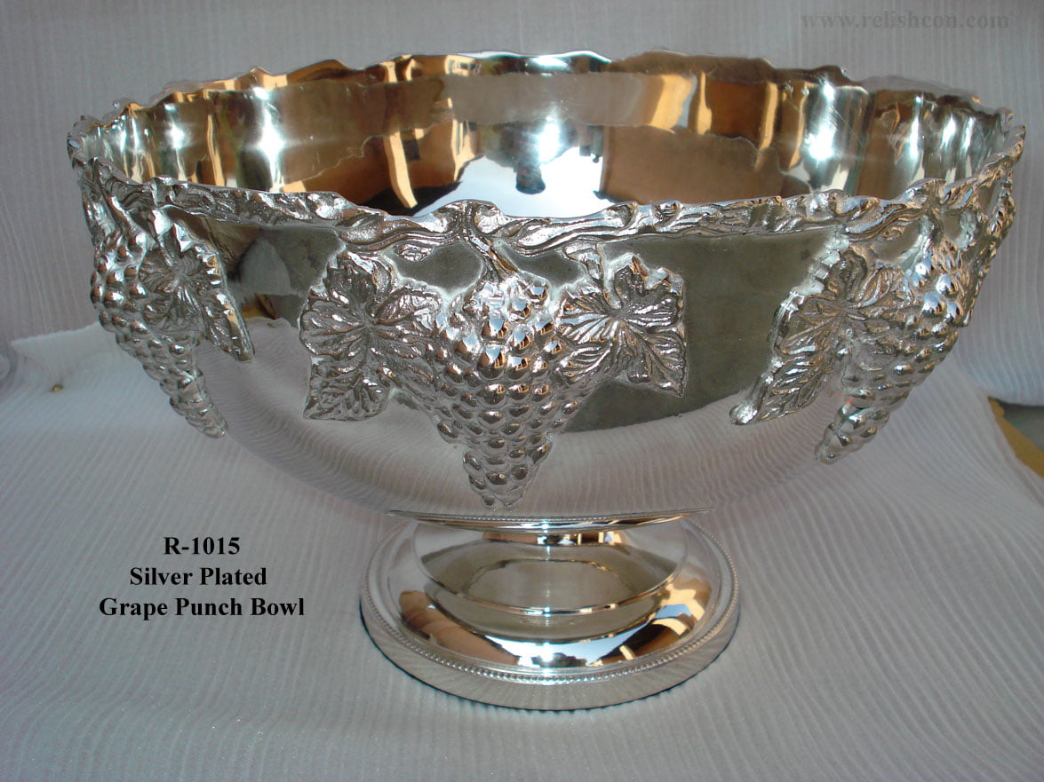 Silver Plated Grape Punch Bowl