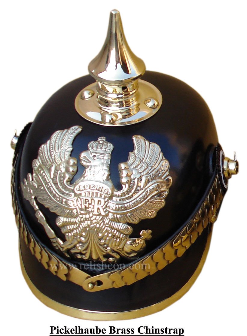 <span style="margin: 0px 0px 5px 0px; font-weight: 600;">R-1901</span><br />Brass-Chinstrap Pickelhaube